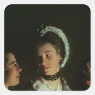 An Experiment on a Bird in the Air Pump, 1768 Square Sticker