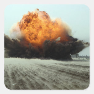 An explosion erupts square sticker