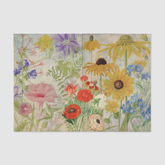 An Explosion of Colourful Wildflowers Tissue Paper (Front)