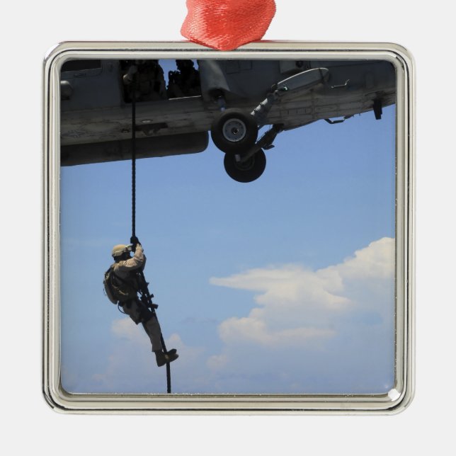 An explosive ordinance disposal technician metal tree decoration (Front)