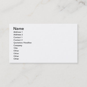 An Exquisite Taste, with an Enlarged Understanding Business Card