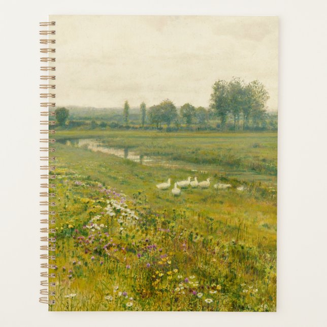 An Extensive Meadow Landscape with Geese Planner (Front)