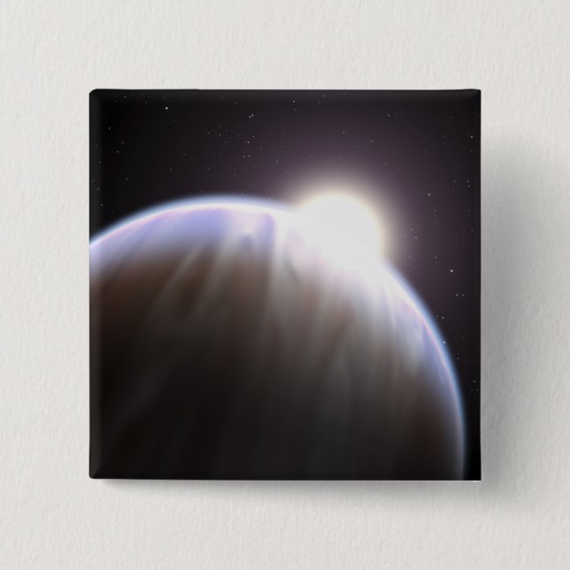 An extrasolar planet with its parent star 15 cm square badge (Front)