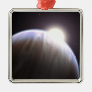 An extrasolar planet with its parent star metal tree decoration