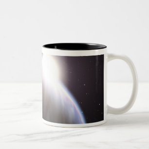 An extrasolar planet with its parent star Two-Tone coffee mug