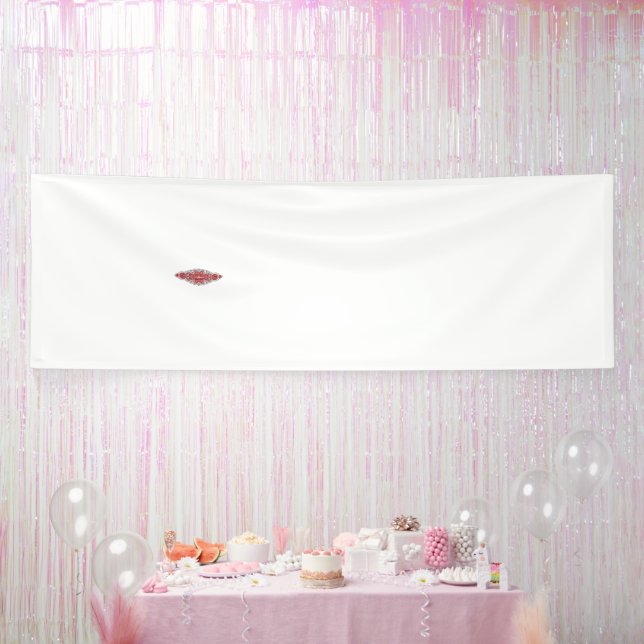 An eye-catching red and black motif on a white ba Banner (Party)