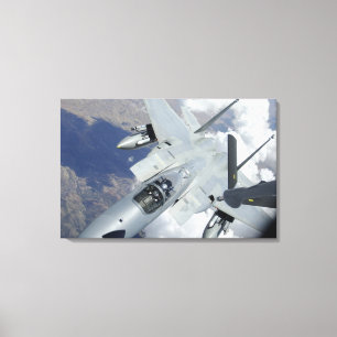 An F-15 Eagle pulls away from a KC-135 Canvas Print