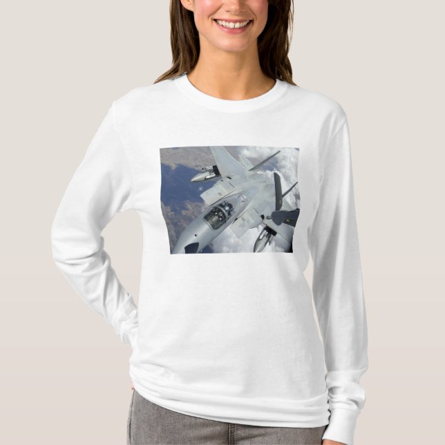An F-15 Eagle pulls away from a KC-135 T-Shirt (Front)