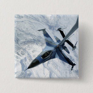 An F-16 Aggressor sits in contact position 15 Cm Square Badge