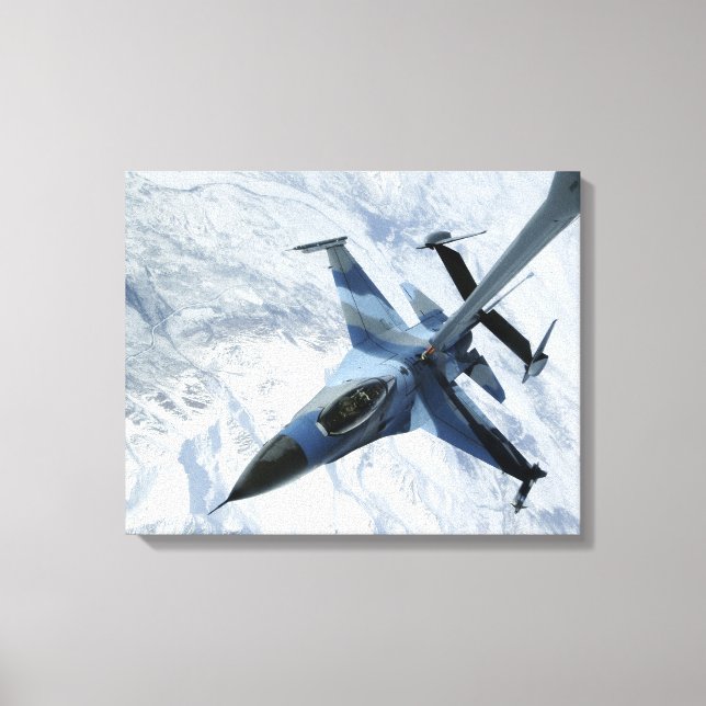 An F-16 Aggressor sits in contact position Canvas Print (Front)