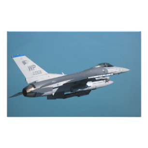 An F-16 Fighting Falcon in flight Photo Print