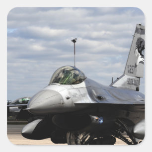 An F-16 Fighting Falcon Square Sticker
