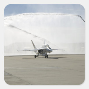 An F-18 aircraft Square Sticker