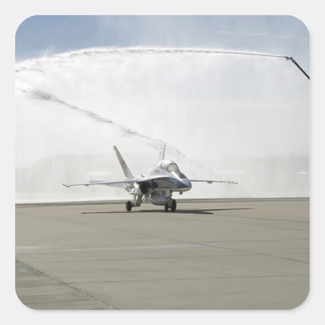 An F-18 aircraft Square Sticker (Front)