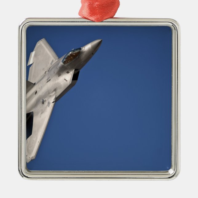 An F-22 Raptor aircraft Metal Tree Decoration (Front)