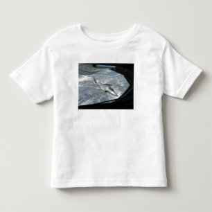 An F-22 Raptor banks away from a KC-135 Toddler T-Shirt