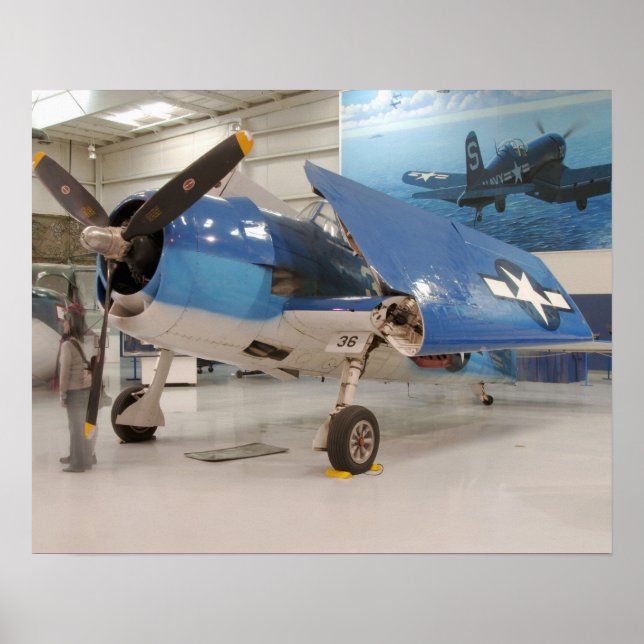 An F-6F Hellcat World War II fighter plane at Poster (Front)