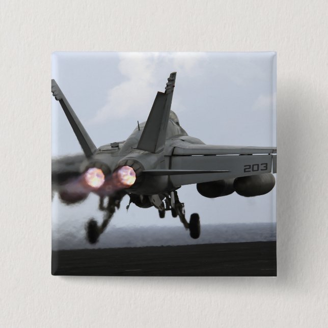 An F/A-18E Super Hornet launches 15 Cm Square Badge (Front)