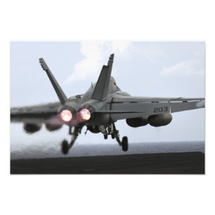 An F/A-18E Super Hornet launches Photo Print
