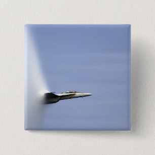 An F/A-18E Super Hornet reaches the speed of so 15 Cm Square Badge