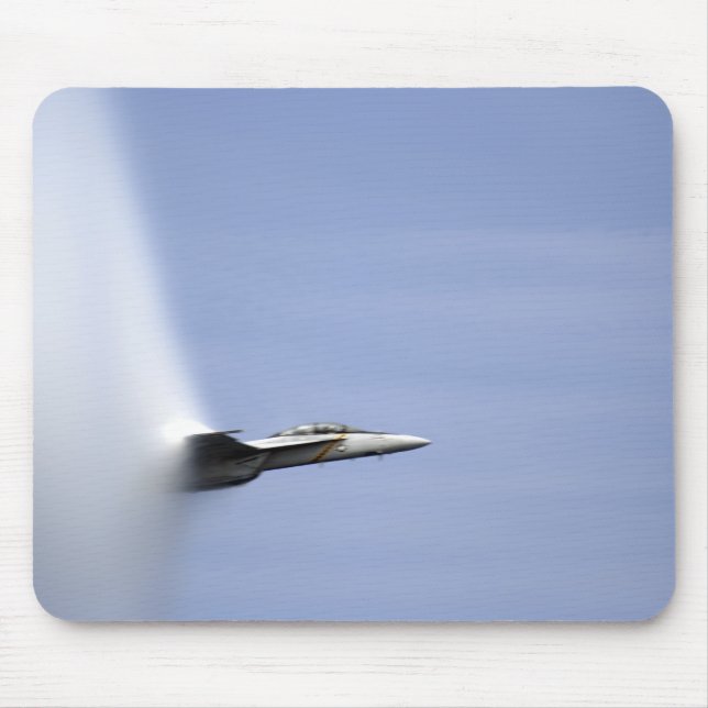 An F/A-18E Super Hornet reaches the speed of so Mouse Mat (Front)