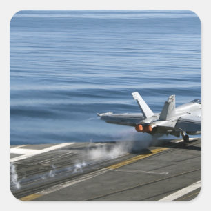 An F/A-18E Super Hornet Square Sticker