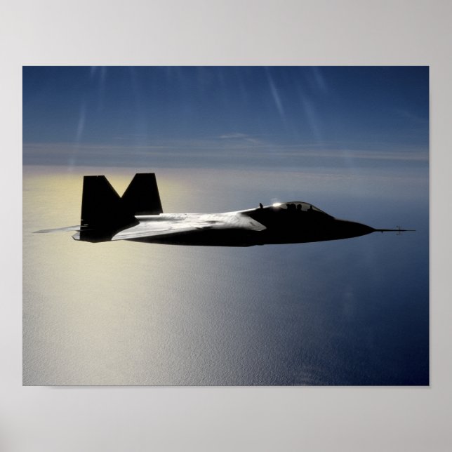 An F/A-22 Raptor flies a training mission 2 Poster (Front)