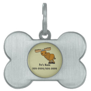 AN- Funny Moose Pet Tag or Keychain