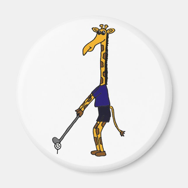 AN- Giraffe Playing Golf Design Magnet (Front)