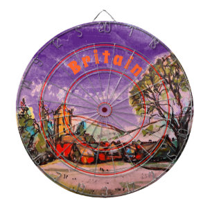 An Idyllic British Village & Dark Sky sketch Dartboard