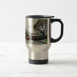 An Idyllic British Village sketch Travel Mug