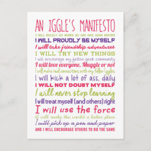 An Iggle's Manifesto Postcard