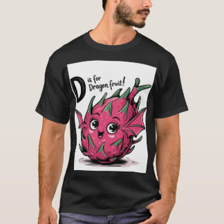 an illustration of a cute dragon fruit with tiny T-Shirt