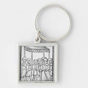 An illustration of a Jewish wedding Key Ring