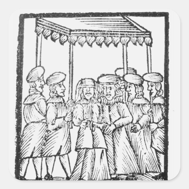 An illustration of a Jewish wedding Square Sticker (Front)