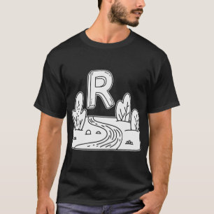 An Illustration of letter R stand for River T-Shirt