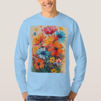An illustration painting with bright colours of Fl T-Shirt