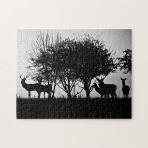 An image of some deer in the morning mist jigsaw puzzle