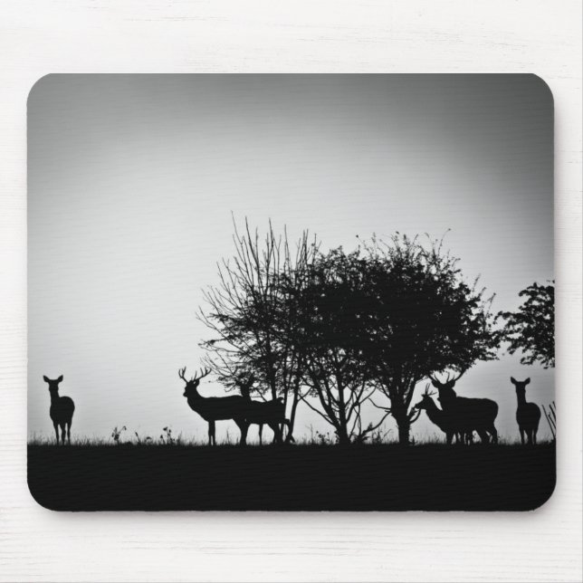 An image of some deer in the morning mist mouse mat (Front)