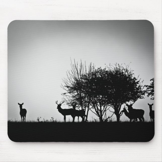 An image of some deer in the morning mist mouse mat (Front)