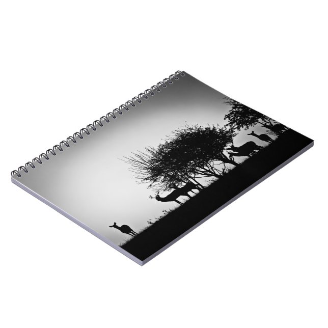 An image of some deer in the morning mist notebook (Left Side)