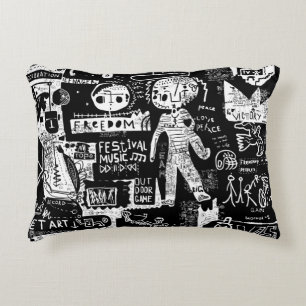 An image that includes a plurality of symbols.stre decorative cushion