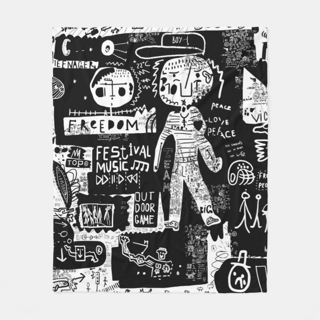 An image that includes a plurality of symbols.stre fleece blanket (Front)