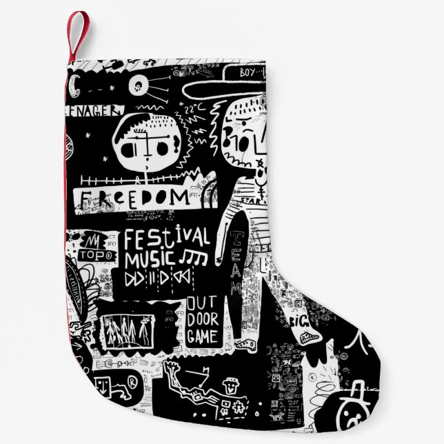 An image that includes a plurality of symbols.stre small christmas stocking (Front)