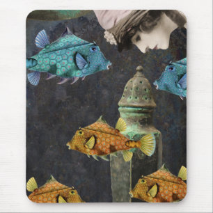 An Imaginary Undersea Adventure Collage Mouse Mat