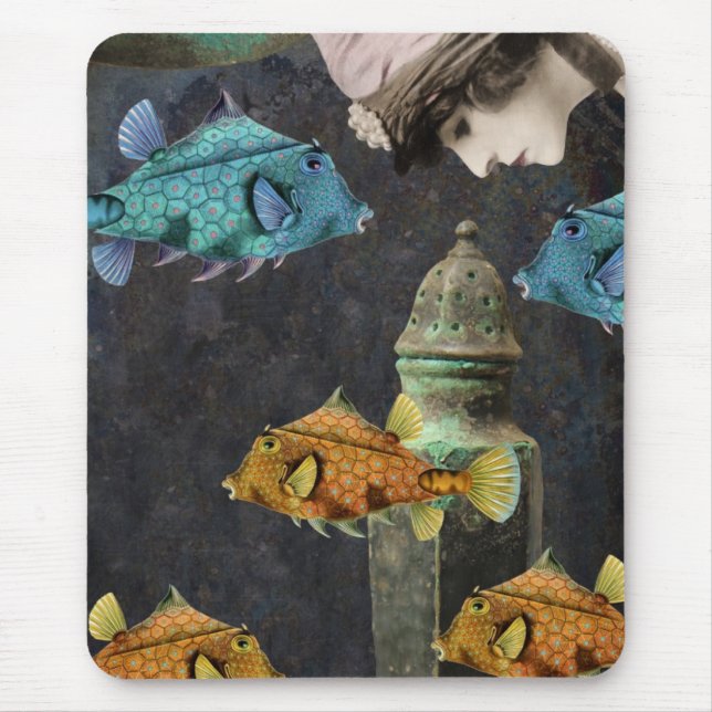 An Imaginary Undersea Adventure Collage Mouse Mat (Front)