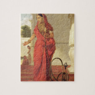 An Indian Dancing Girl with a Hookah, 1772 (oil on Jigsaw Puzzle