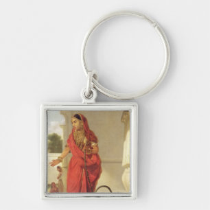 An Indian Dancing Girl with a Hookah, 1772 (oil on Key Ring