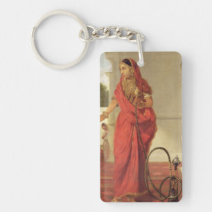 An Indian Dancing Girl with a Hookah, 1772 (oil on Key Ring