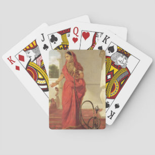 An Indian Dancing Girl with a Hookah, 1772 (oil on Playing Cards